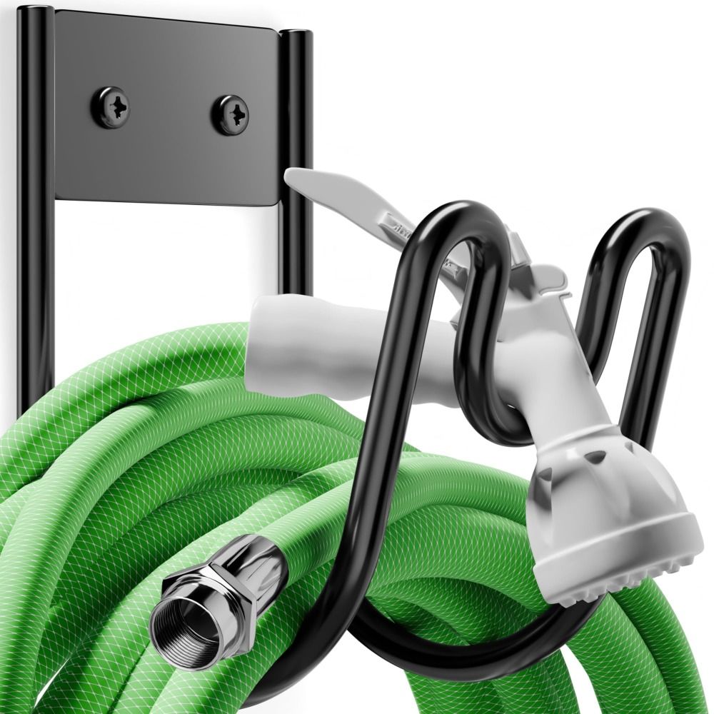 Gardena Hose Flex - 防錆ガーデンホースホルダー壁掛け式耐久性のあるフレックスホースハンガー頑丈な延長コード収納メタルワイヤーホルダー屋外用