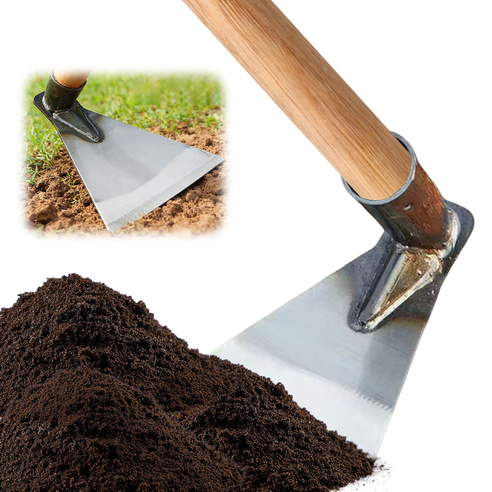 Gardening Tools Drawing - ドローホー ガーデンツール ヘビーデューティーガーデンホー 除草用 三角形農業用雑草ホー ガーデンホー