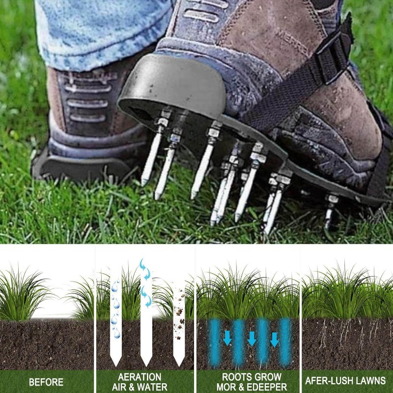 Gardening Tools Sale - 庭の芝生の爪,庭のウォーキングシューズ,芝生のエアレーターサンダル,緩めるツール,耕うん機