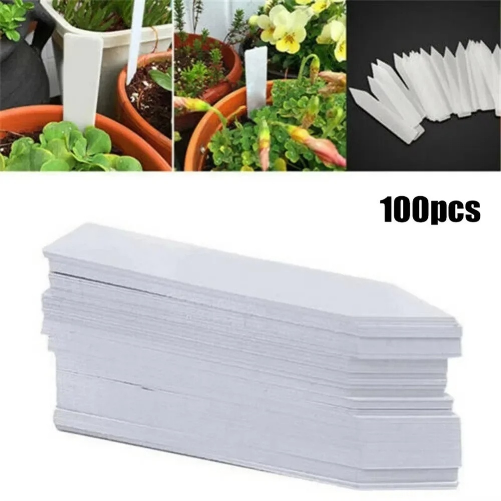 Plant Label Tags - 100 個植物ラベル植物アクセサリー植木鉢プラスチック植物タグ保育園マーカー分類タグラベルトレイマーク DIY ツール