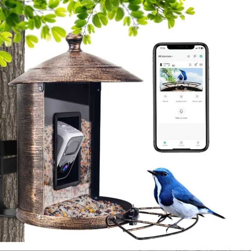 Gardening Tools Definition - AI搭載カメラ付き屋外ガーデン用インテリジェントバードフィーダー、レンズによる高解像度識別機能付き野鳥フィーダー