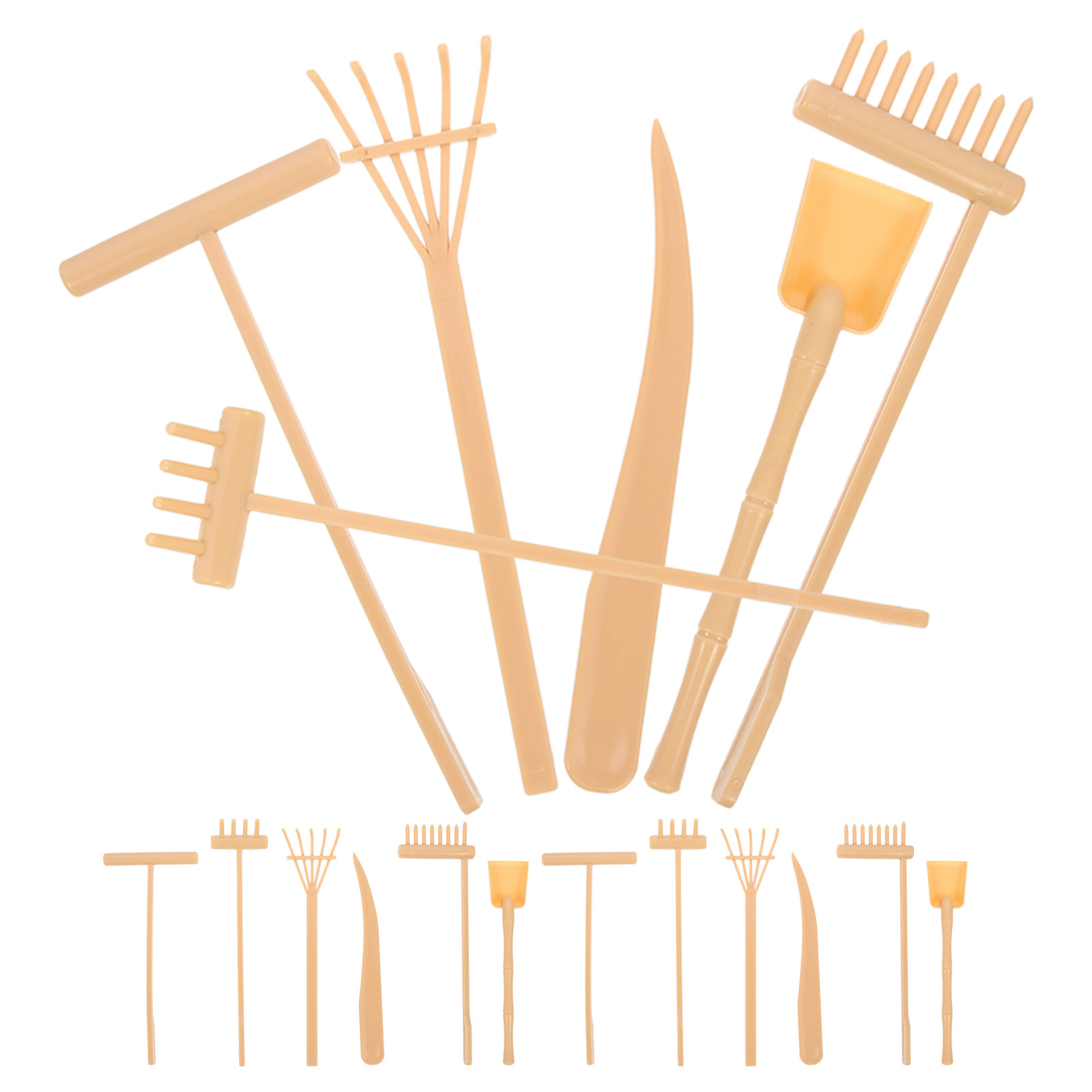 Gardening Tools Drawing - 3個セット 禅サンドガーデン用ミニチュア芸術的熊手 デスクトップサンドトレイ用 瞑想・リラクゼーション用描画ツール