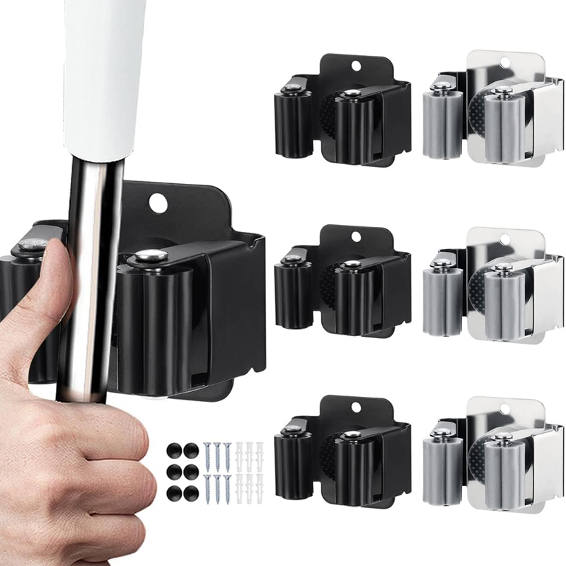 Gardening Tools Screwfix - ステンレス製モップホルダー ブラシほうきハンガー 固定ラック キッチン バスルーム ガーデンツールオーガナイザー