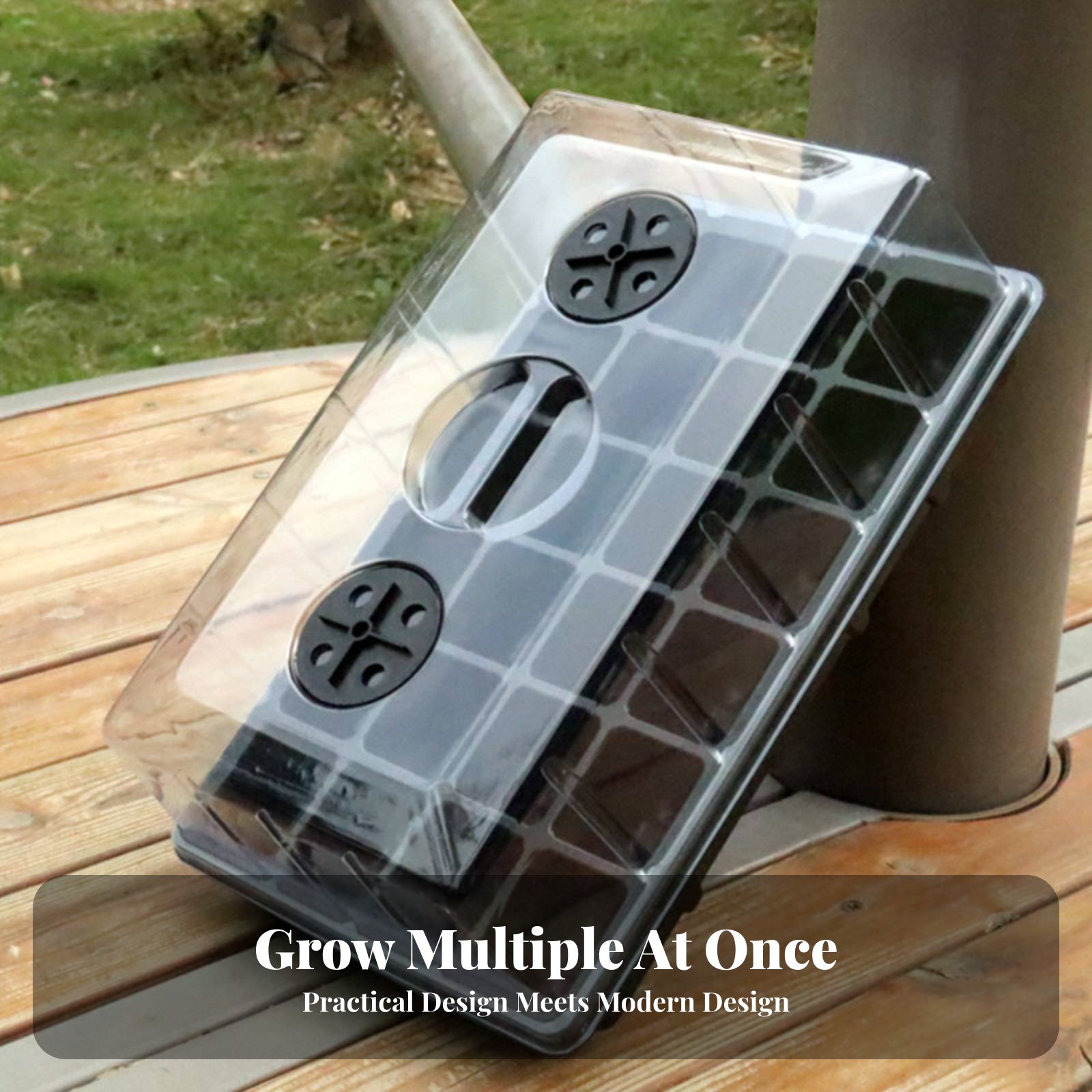Propagation Tray Dome - 24コンパートメント育苗トレイ 透明蓋付き育苗トレイ ドーム型ミニ温室プロパゲーター ガーデナー向け再利用可能