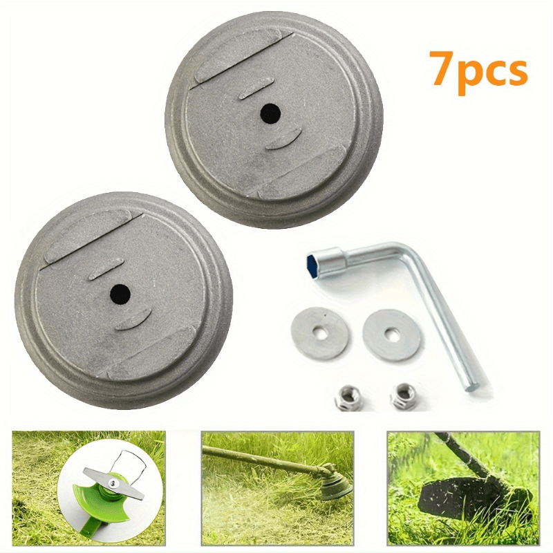 Gardening Tools Shop - 7個入り電動芝刈り機ブレードベースセット、頑丈な交換用保護カバー、園芸工具アクセサリー