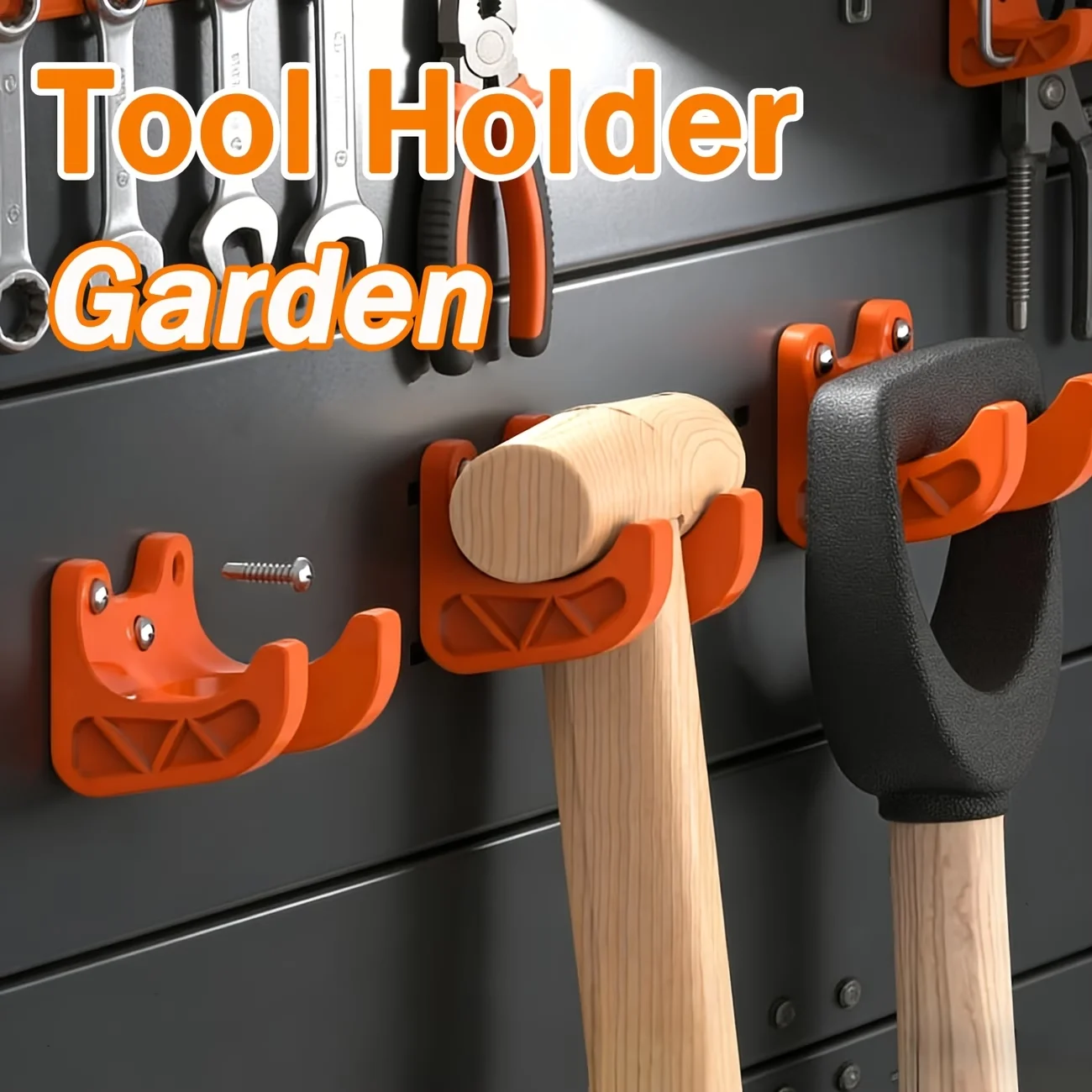Gardening Tools Screwfix - 新しいガーデニングツールハンガー、直径35mmのほうき/シャベル/熊手などのツール用フック、収納ハンガー、ネジ固定式壁掛けブラケット