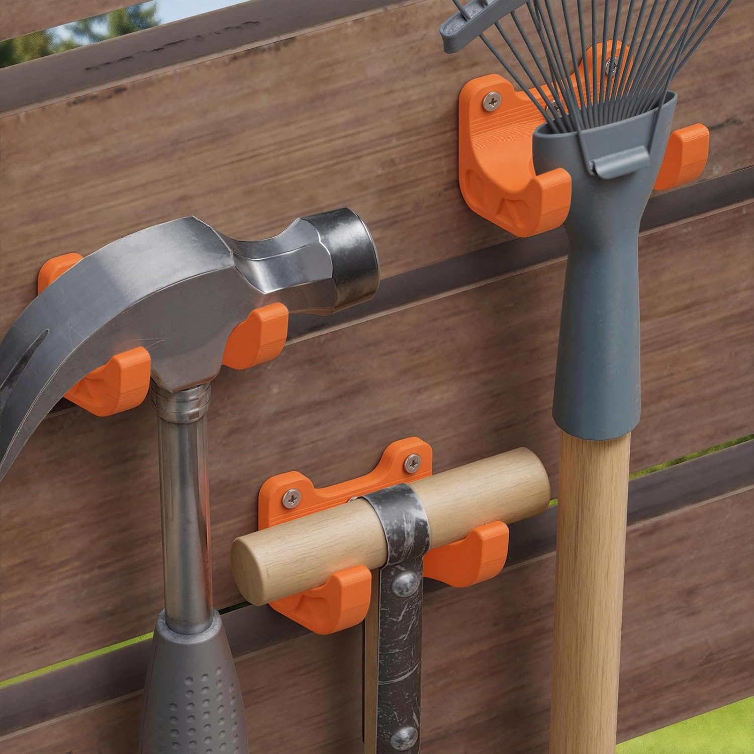 Gardening Tools Screwfix - アートツールハンガー 直径35mmのほうき/シャベル/熊手用ツールフック、ネジ固定付き収納壁掛けラック、耐久性のあるプラスチック製