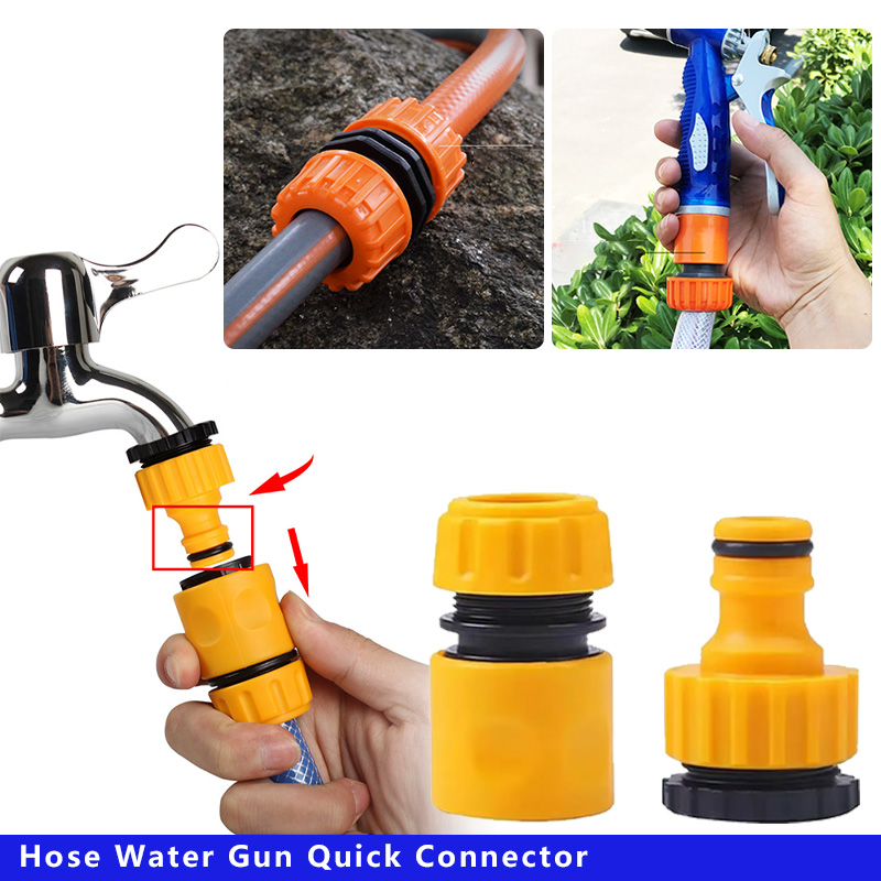 Gardening Tools Youtube - ガーデンホースウォーターガンクイックコネクター、損傷した漏れの修理、ウォーターチューブアダプター、ダブルオスホースカップリング、ガーデニングツール、1/2 