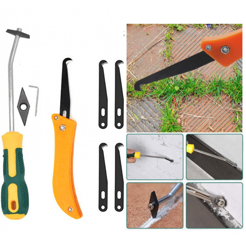 Gardening Tools Shop - 除草フックとグラウトツールの8セット、庭の雑草クリーニングツール、多機能キット、タイル、床の隙間、中庭の小道のクリーニングツール