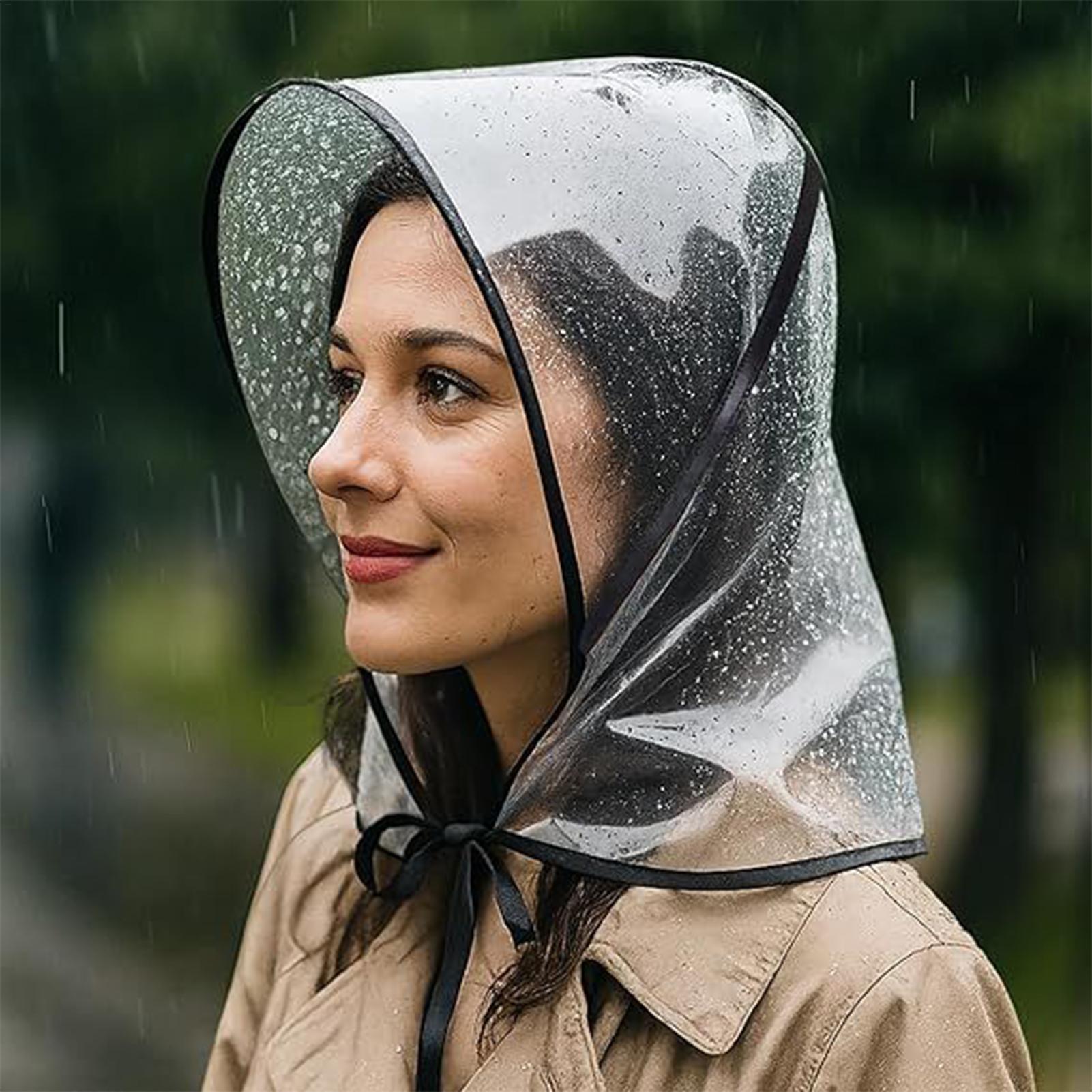 再利用可能な透明なつば付きレインハット、防水PE素材、女性、 - Gardening Tools Store のレビューと価格