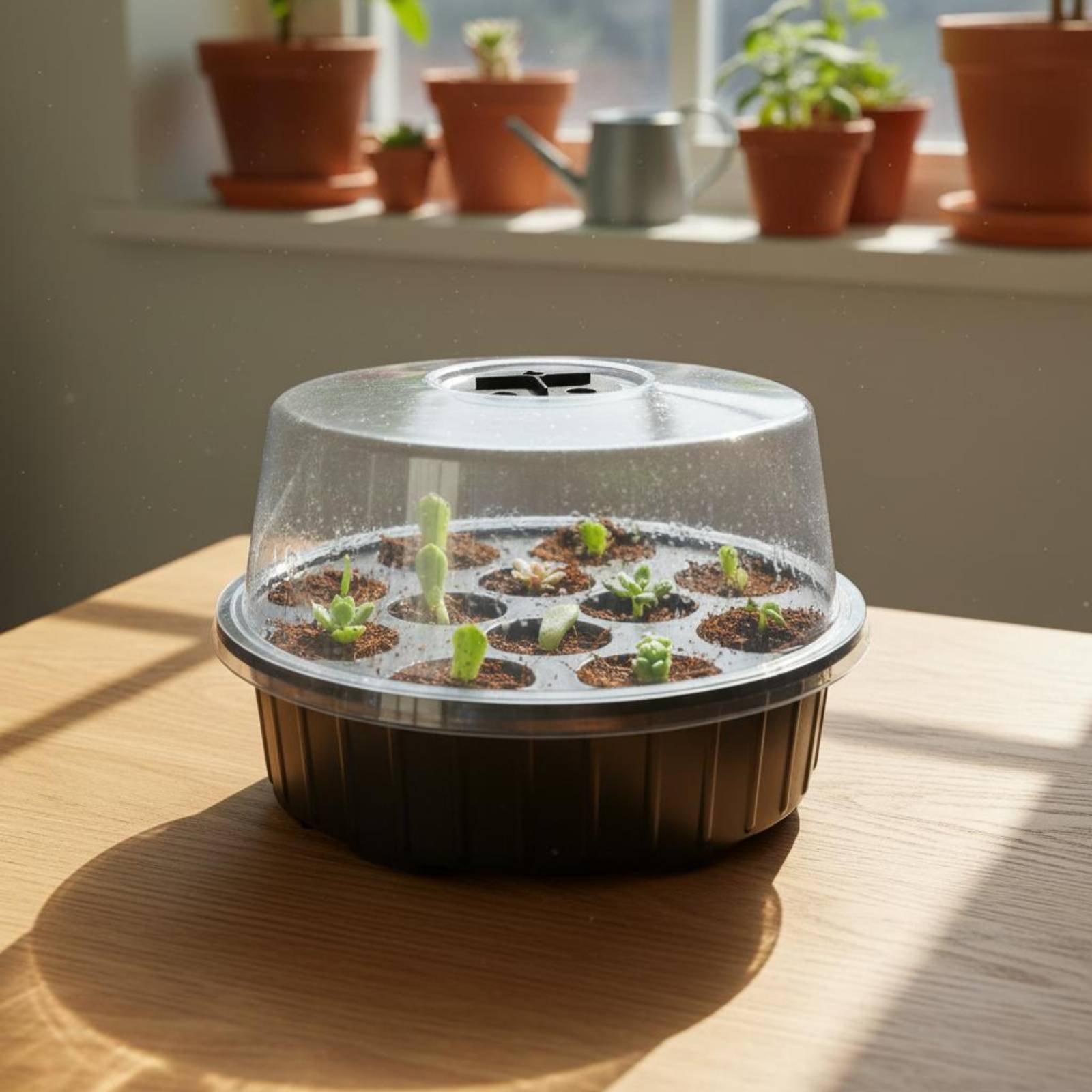 3個入り 13穴種子トレイ 水分保持 丸型苗トレイ カバー付 - Propagation Tray Dome のレビューと価格