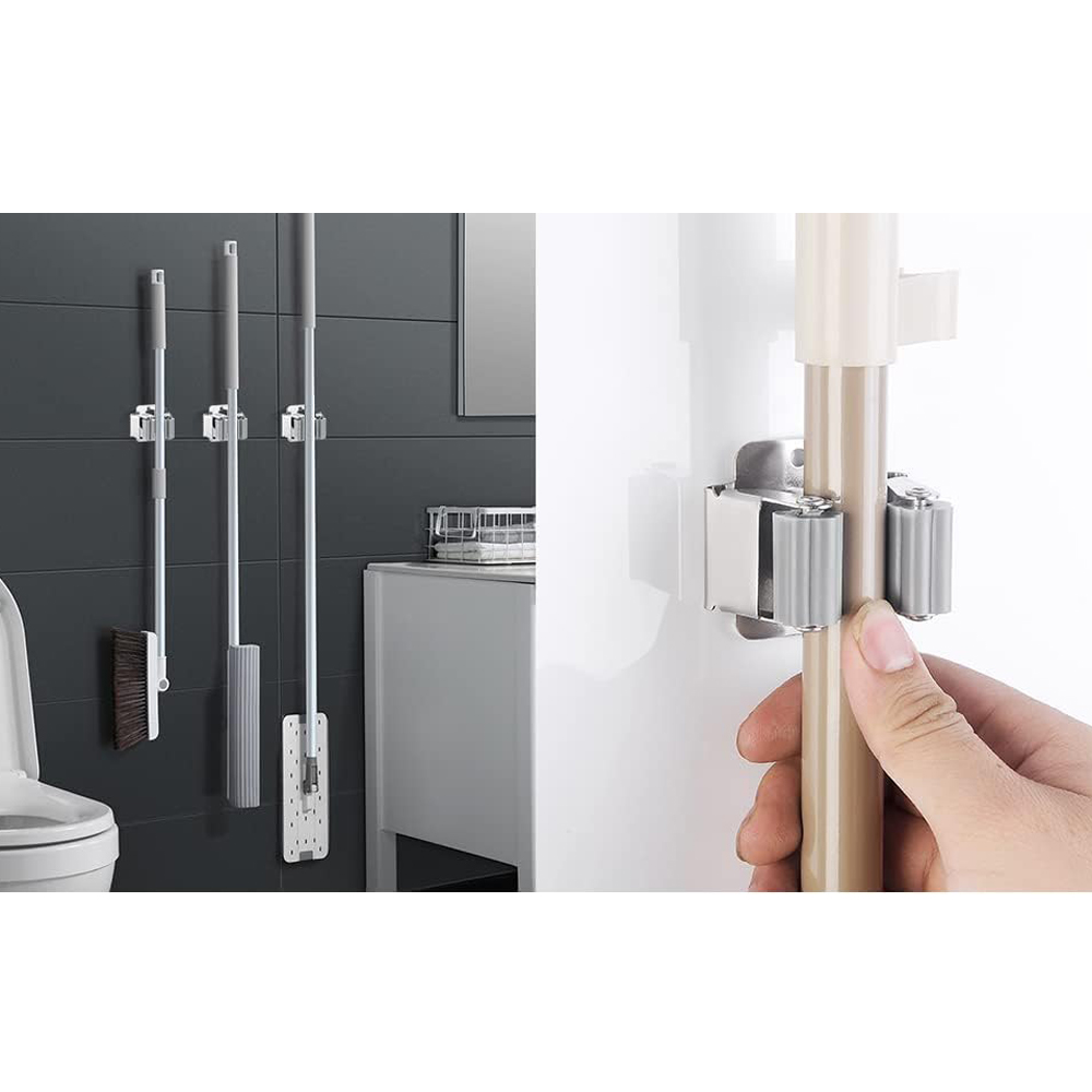 ステンレス製モップホルダー ブラシほうきハンガー 固定ラック - Gardening Tools Screwfix のレビューと価格