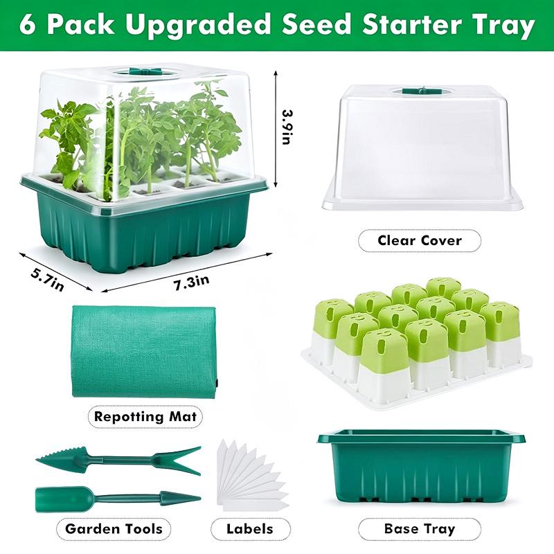 1セット種子スタータートレイミニ温室発芽キット、湿度ドーム付 - Propagation Tray Dome のレビューと価格