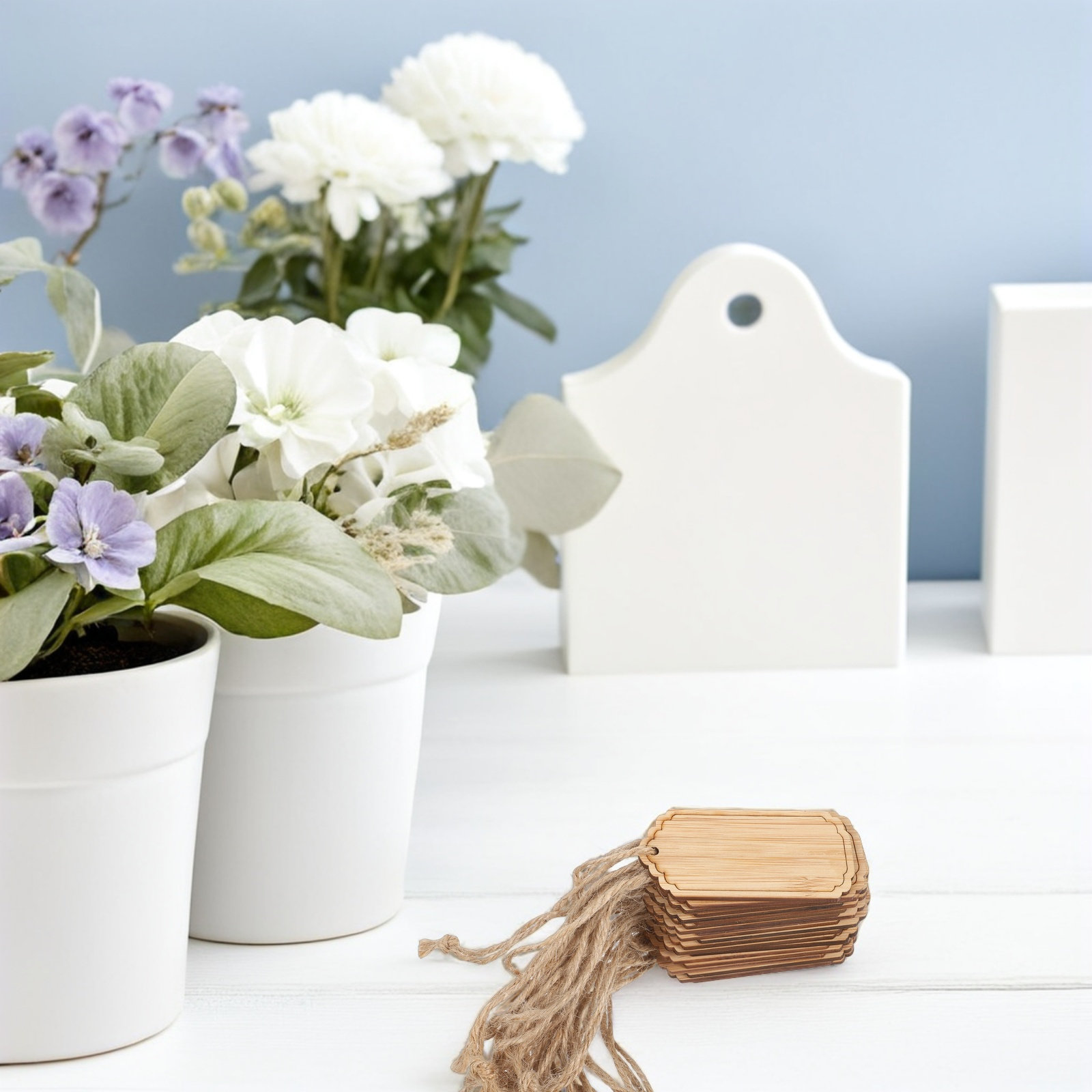 20個入り 竹製植物マーカー 吊り下げタグ 空白 再利用可能 - Plant Label Tags のレビューと価格