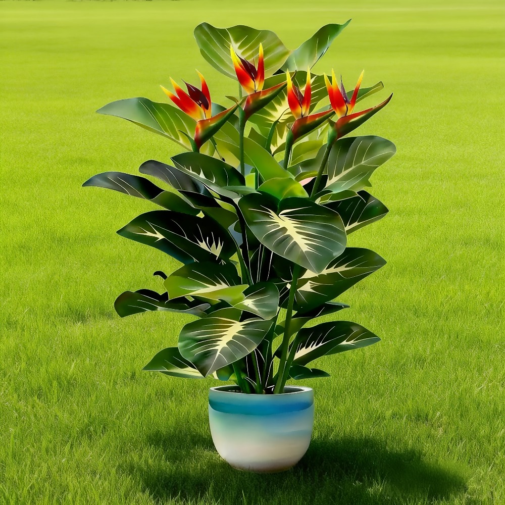 人工の極楽鳥花とポトスの植物、庭園、ショッピングセンター、ホ - Gardening Tools Store のレビューと価格