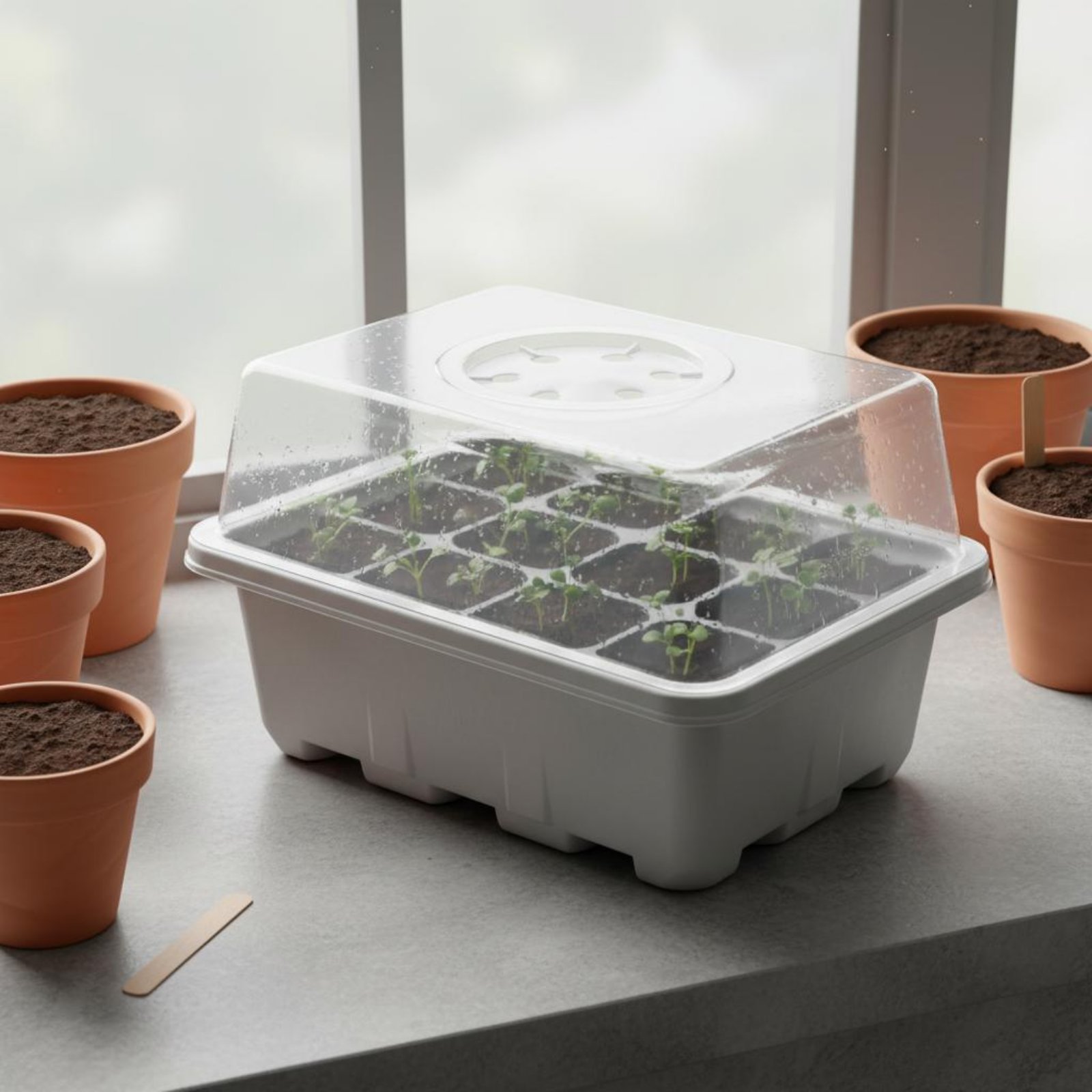 12コンパートメント種子育成トレイ 透明蓋付き種子初心者用ト - Propagation Tray Dome のレビューと価格