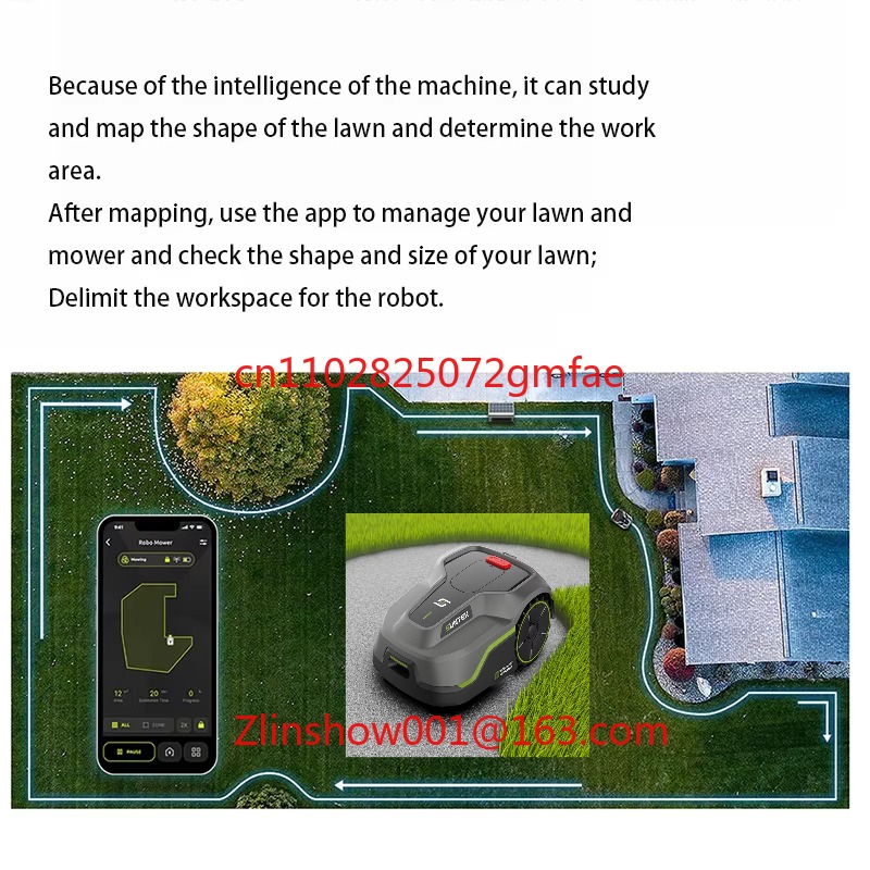 家庭用ガーデンヤードスマートリモコン自動芝刈りロボット、作業 - Gardening Tools Drawing のレビューと価格