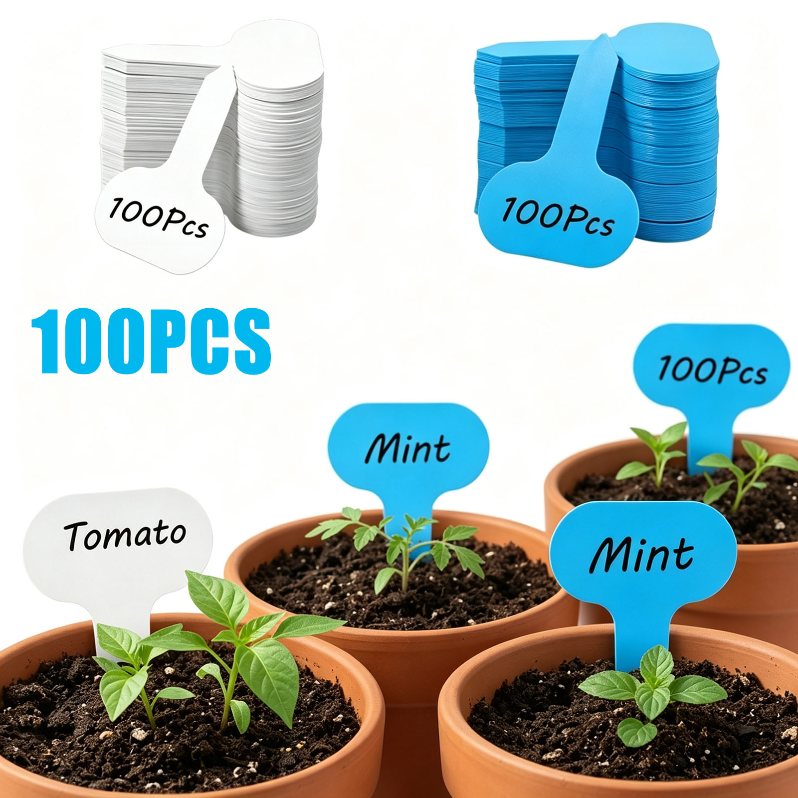 100 個の植物ラベルガーデンマーカー野菜園芸タグ防水 T  - Plant Label Tags のレビューと価格