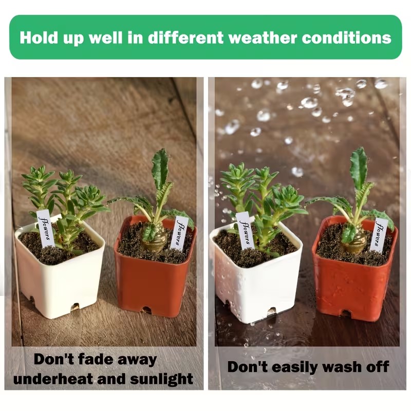 100枚入り ホワイト防水植物ラベル – 10x2cm、耐久 - Plant Label Tags のレビューと価格