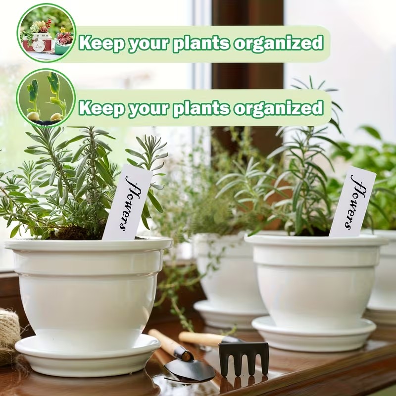 100枚入り ホワイト防水植物ラベル – 10x2cm、耐久 - Plant Label Tags のレビューと価格