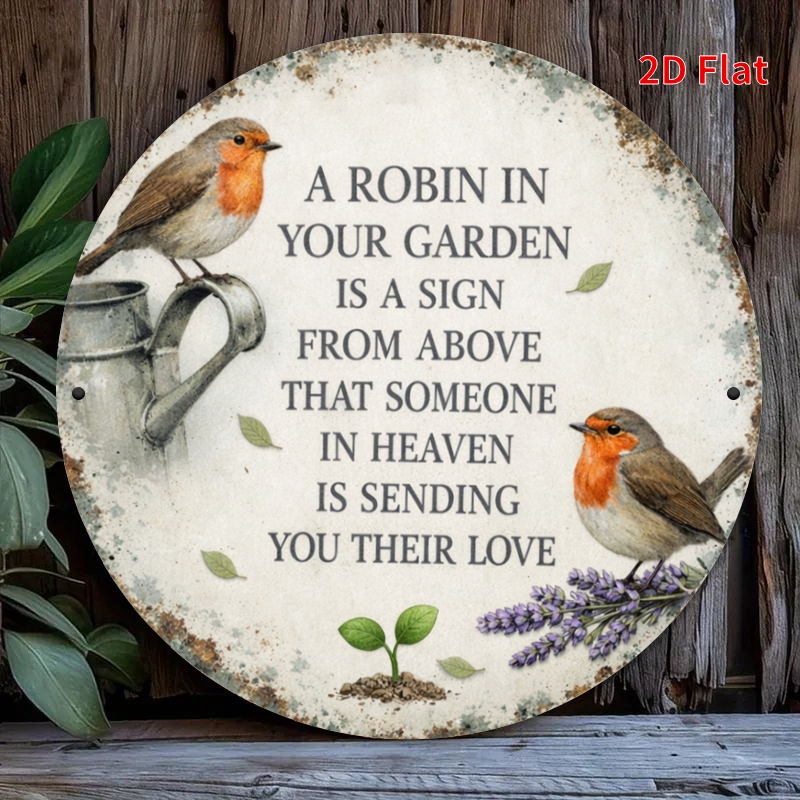 2Dフラット20x20cmロビンガーデンメタルサイン、ヴィン - Gardening Tools Store のレビューと価格
