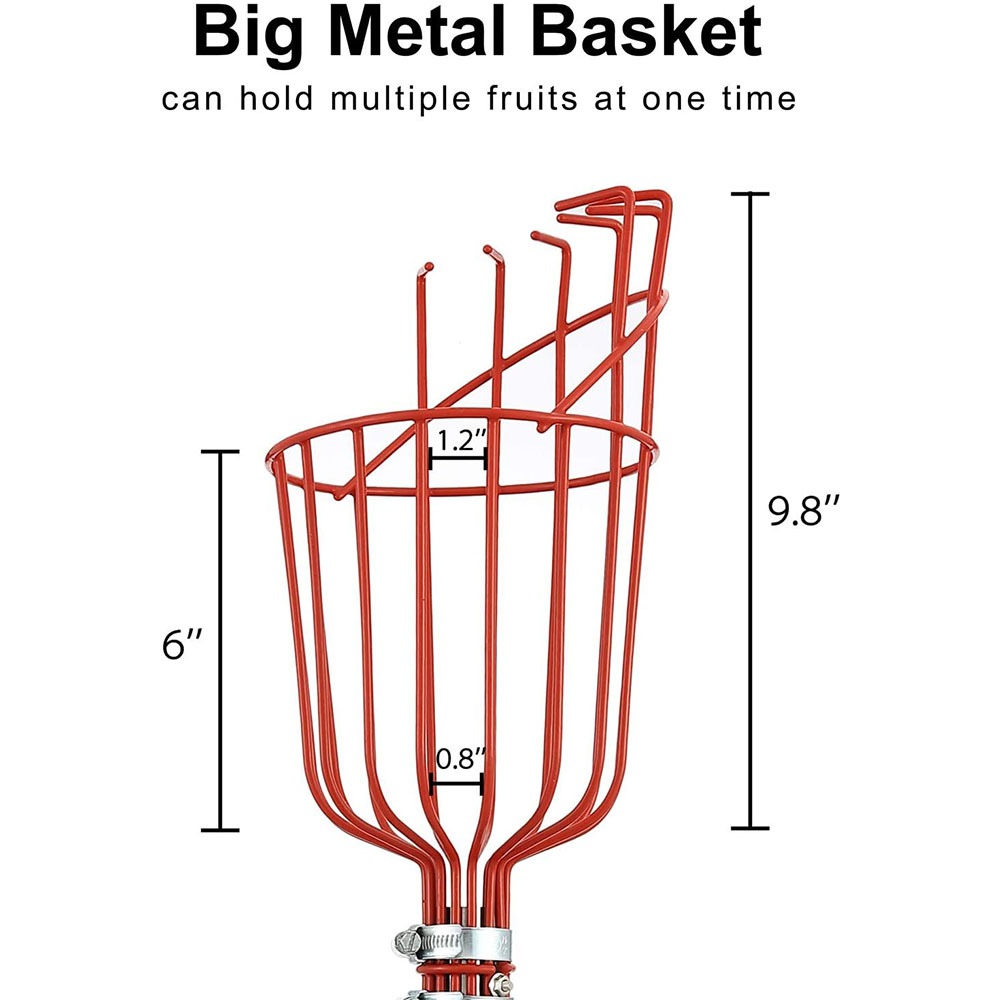260cmフルーツピッカー、深さ調整可能なバスケット、便利な - Gardening Tools Sale のレビューと価格